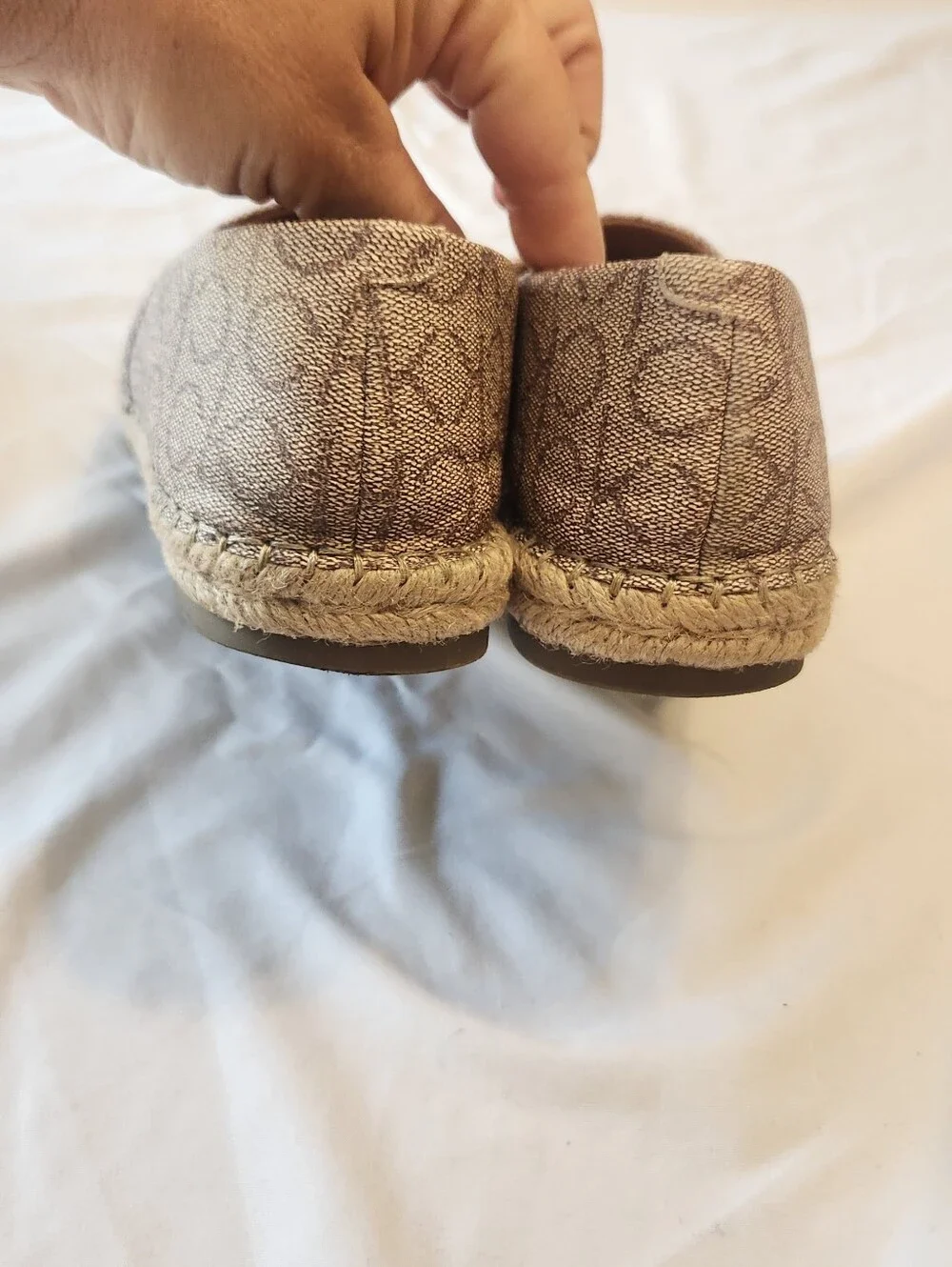 Beige/Taupe Calvin Klein Logo Popular2 Espadrille Slip-On Flats - Women, 8M